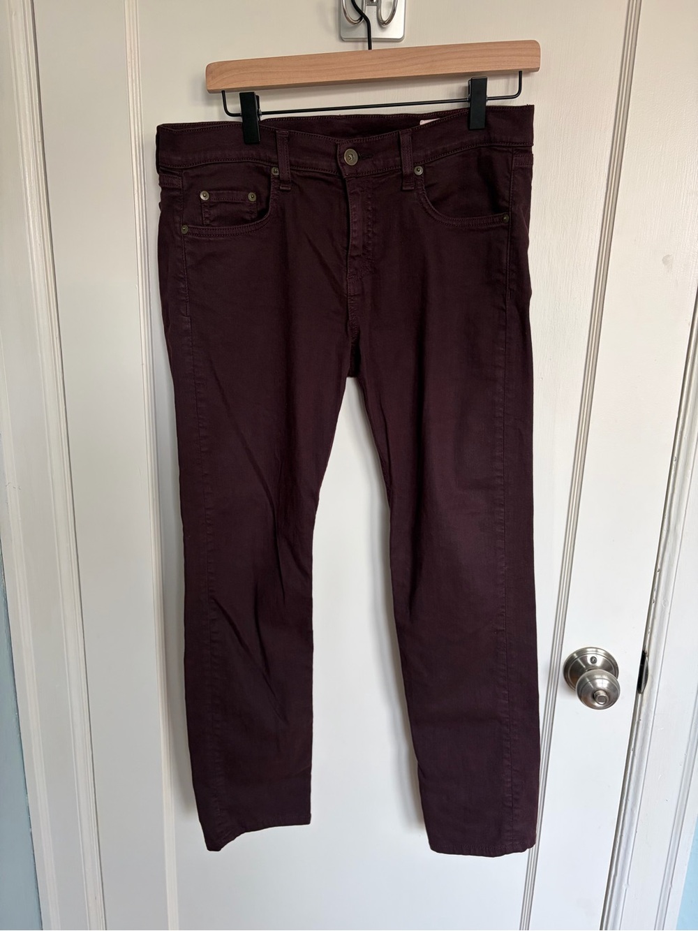 rag & bone Dre Slim Boyfriend Jeans Aged Burgundy Size 28